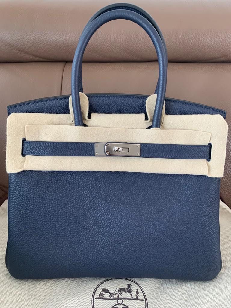 Birkin 30cms, togo leather, Blue nuit, limited edition with Rose Gold  Hardware