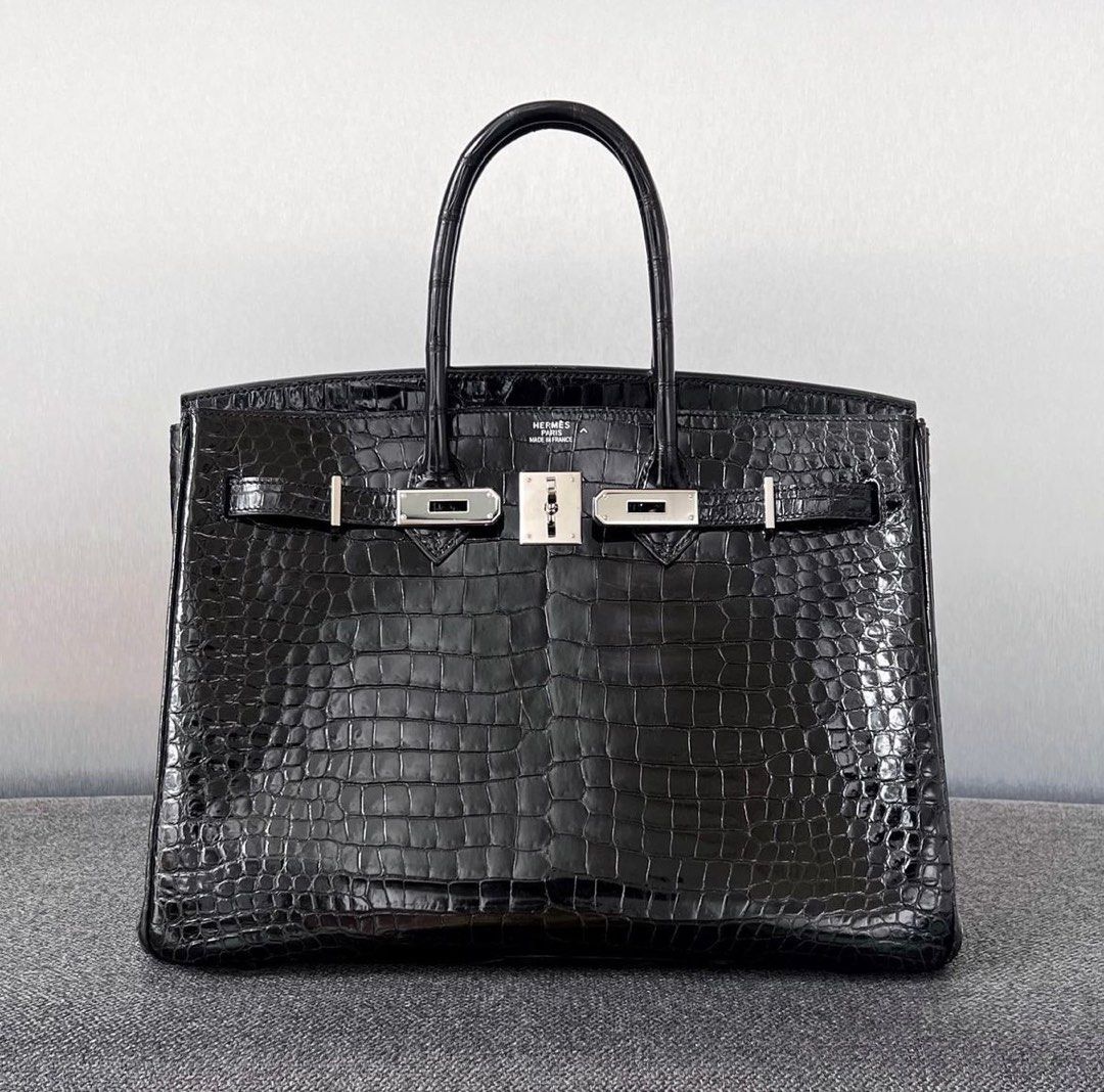 Hermes Birkin - Black Porosus Crocodile with Gold Hardware, Luxury, Bags &  Wallets on Carousell