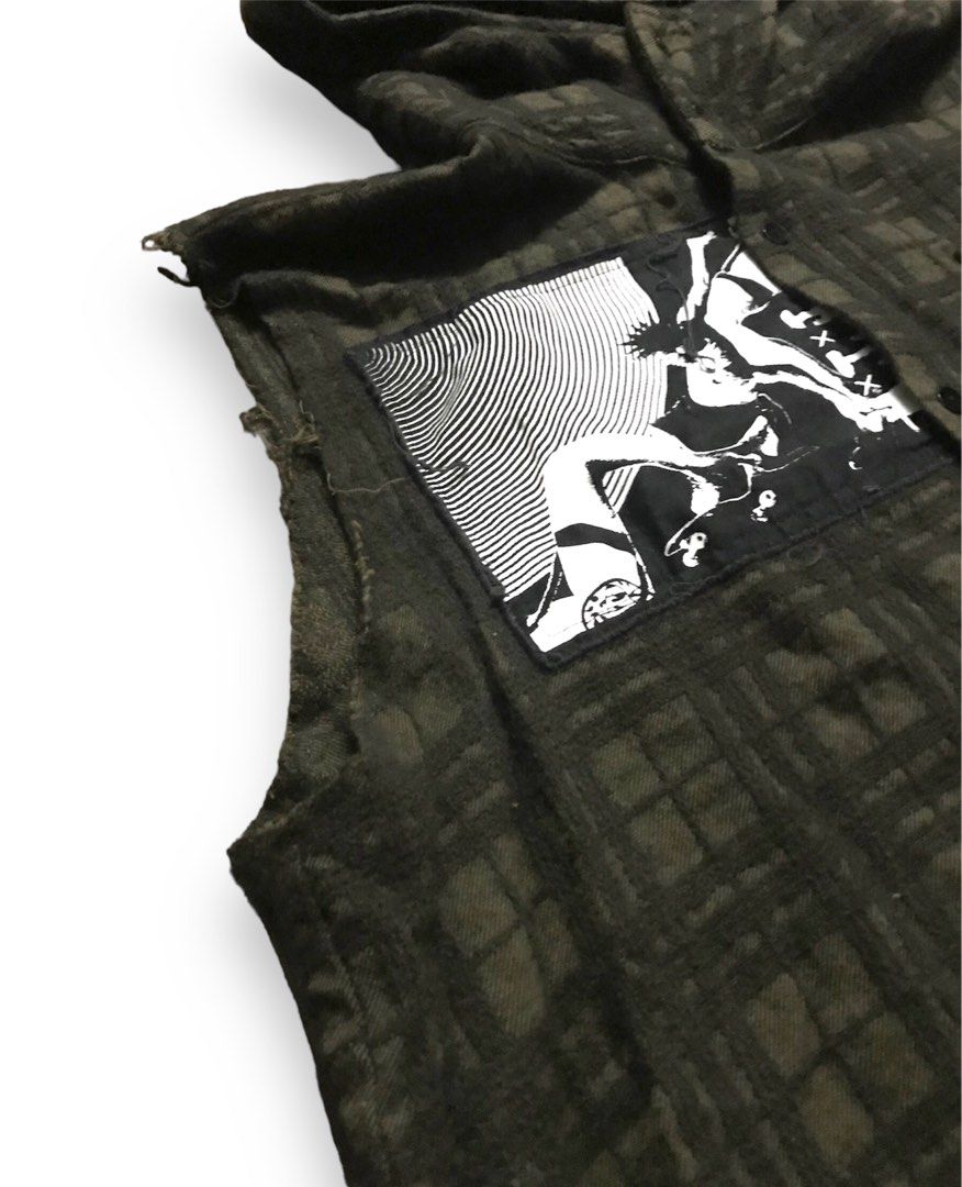 Sleeveless hotsell flannel hoodie