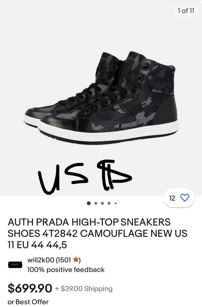 Prada size discount 38 in us