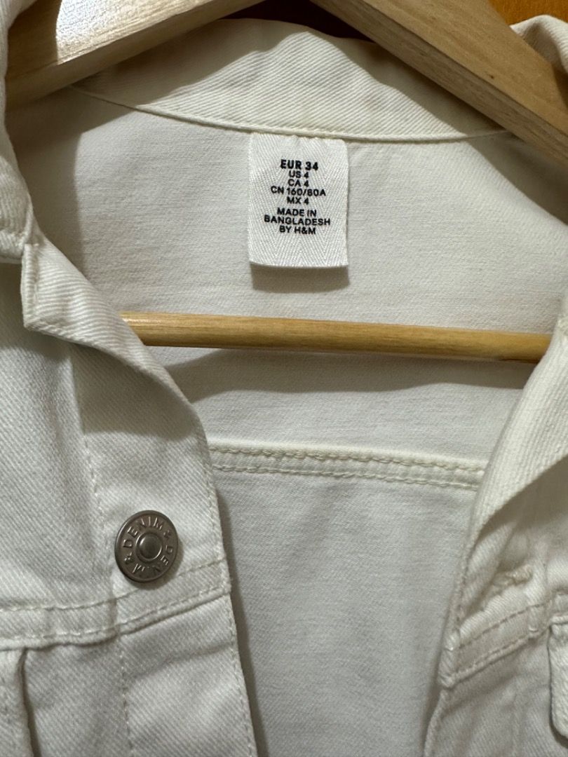 H and m white denim jacket sales