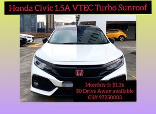 Honda Civic 1.5A VTEC Turbo Sunroof Auto