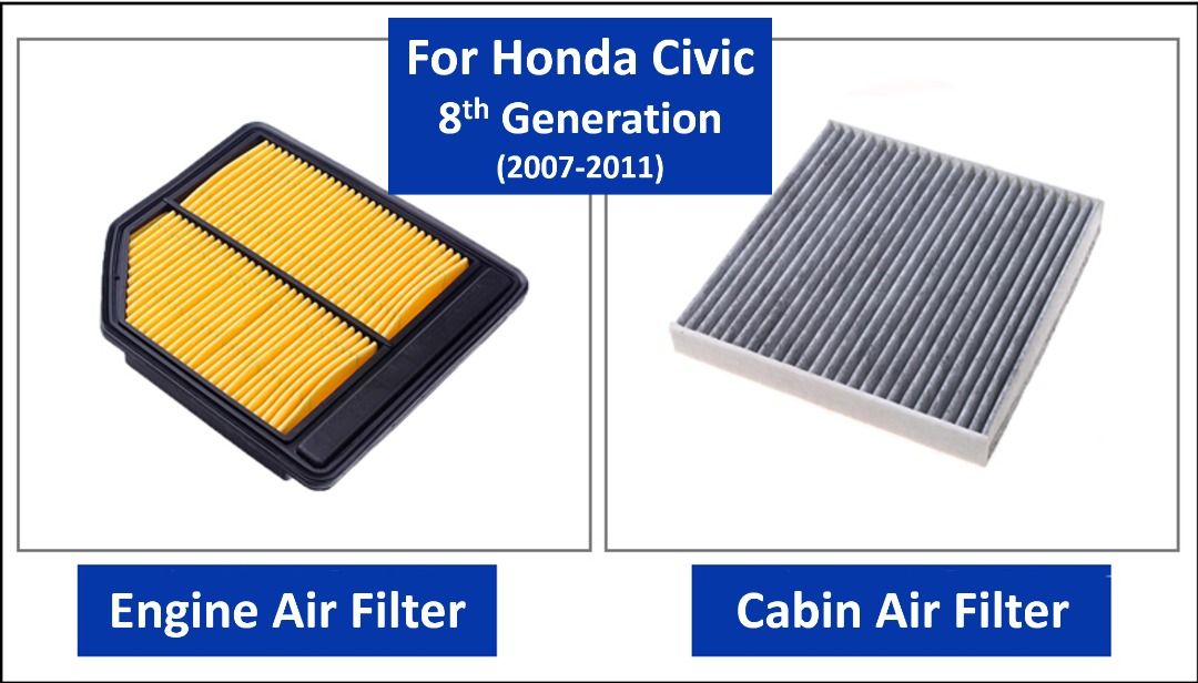 Honda Civic Air Filter Set (engine + cabin), Car Accessories