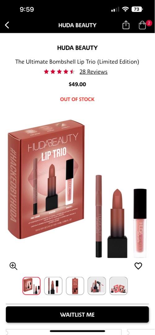 Huda Beauty Lip Trio, Beauty & Personal Care, Face, Makeup on Carousell