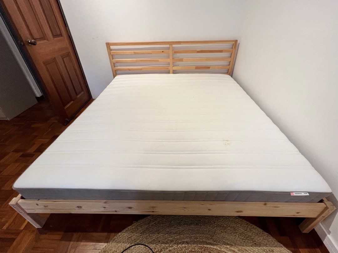 IKEA Bed + Mattress, Furniture & Home Living, Furniture, Bed Frames