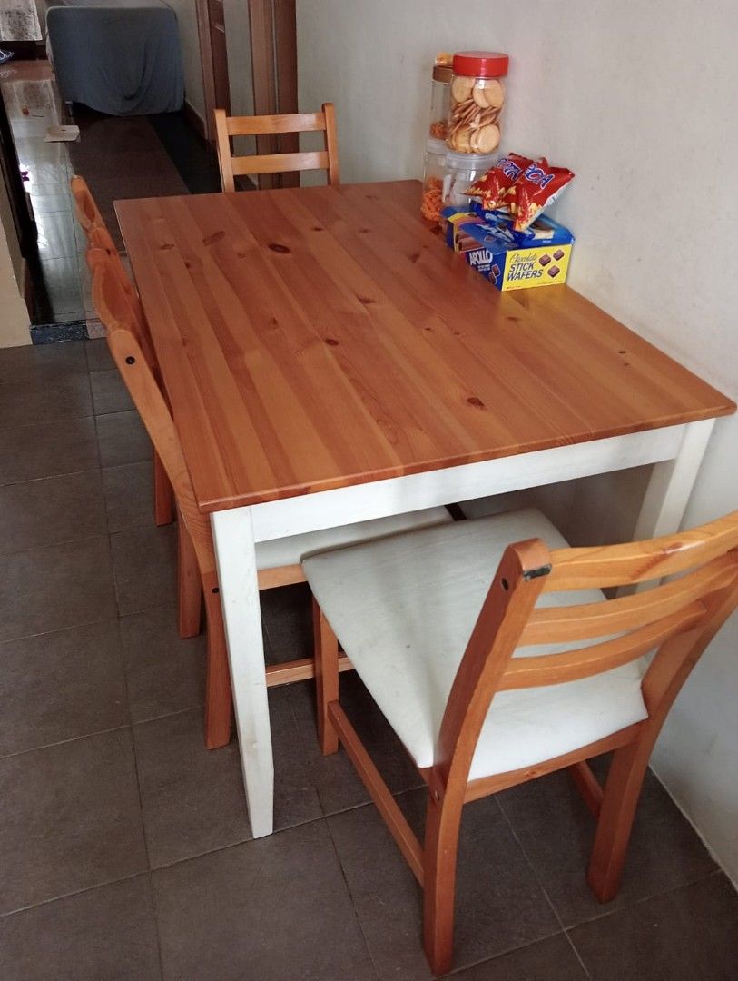Ikea Dining Table And Chairs, Furniture & Home Living, Furniture