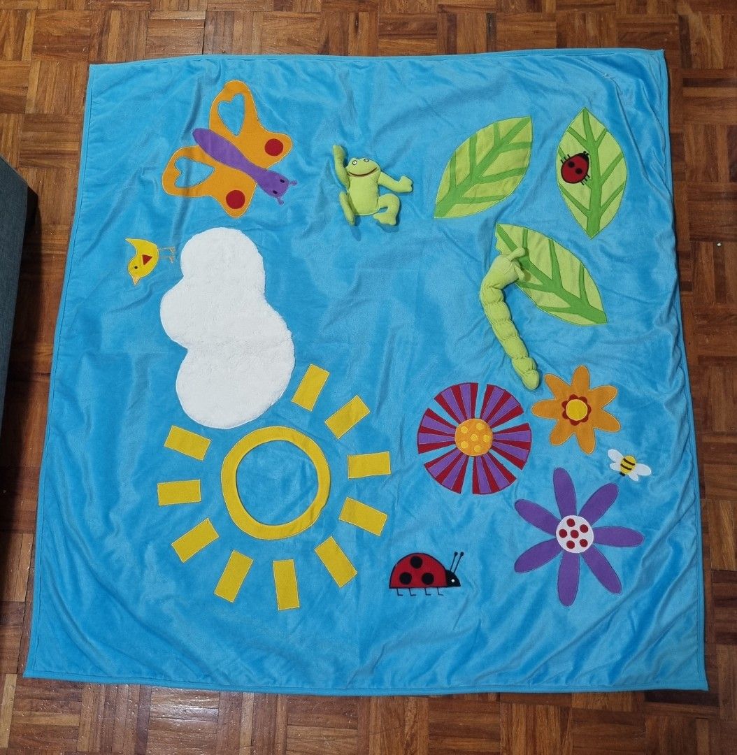 Ikea Leka Play Mat (Category: Infant Playtime) located in Paranaque City. Submitted by mrsmommyholic (Listing ID 1230648042, Image 1). Description: Ikea Leka Play Mat 45 x 45 inches back part has some stains from storage can be washed RFS: decluttering.