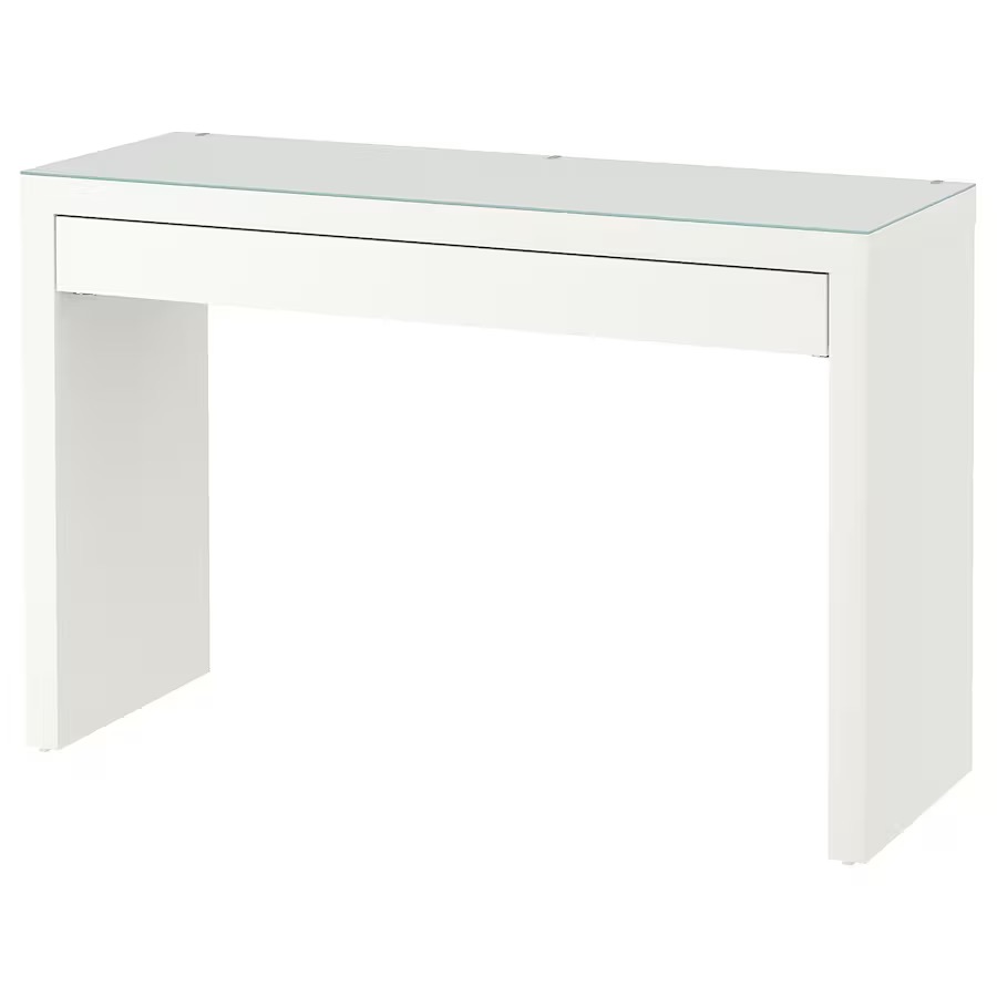 IKEA MALM Dressing table, glass top, white, 120x41 cm Self Pickup