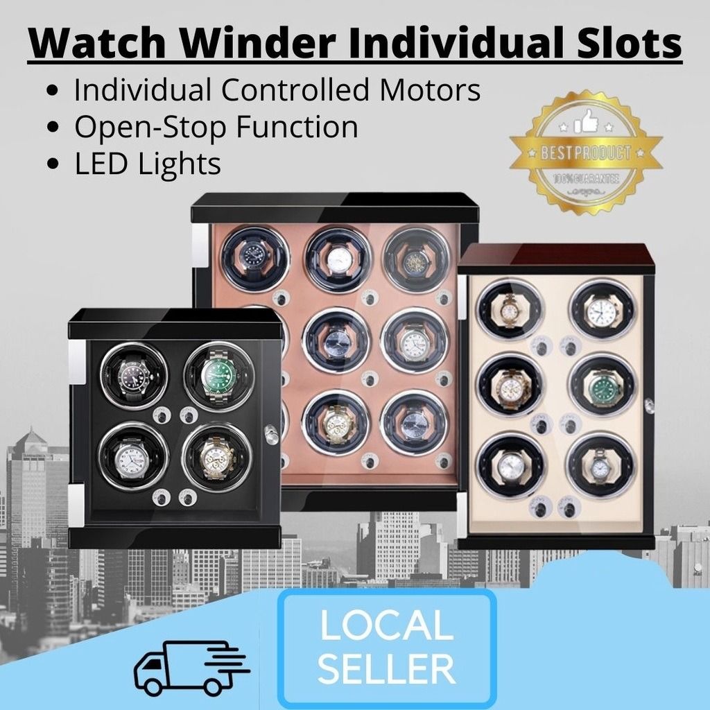 Individual Watch Winder Box 4 6 9 Slots Self Winding Box with LED