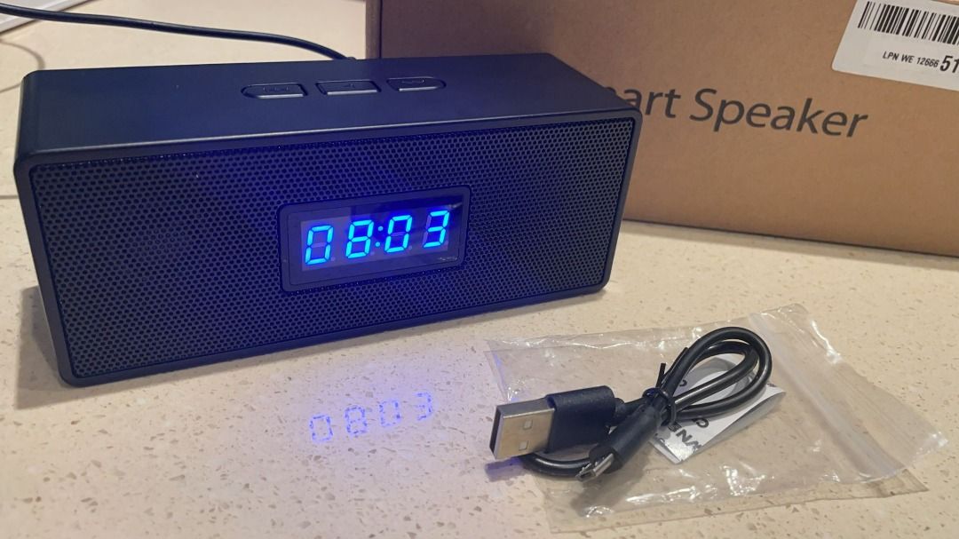 J014) GOOSPY HIDDEN CAMERA, BLUETOOTH SPEAKER, SPY CAMERA CLOCK, WIFI