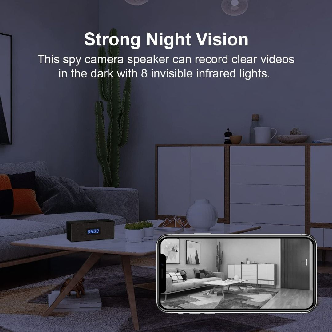 J014) GOOSPY HIDDEN CAMERA, BLUETOOTH SPEAKER, SPY CAMERA CLOCK, WIFI