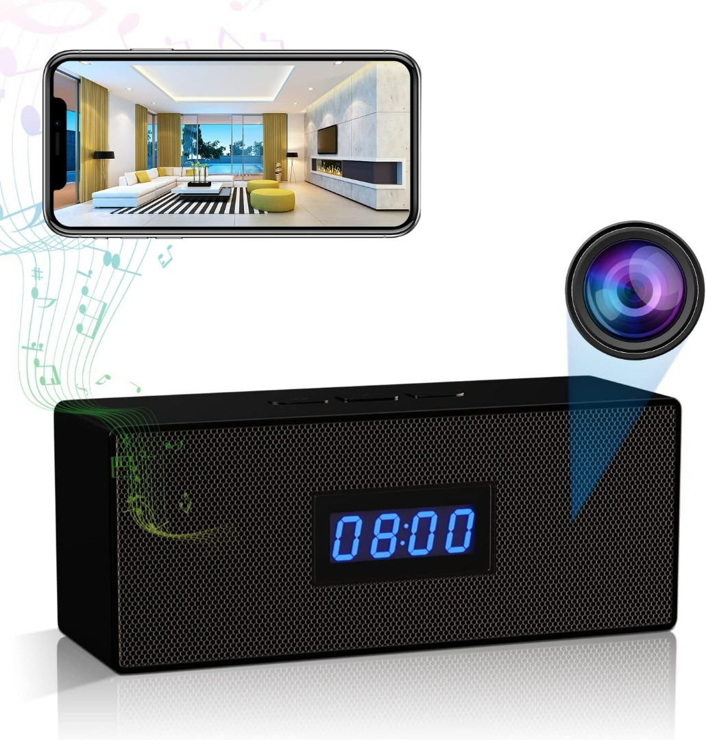 J014) GOOSPY HIDDEN CAMERA, BLUETOOTH SPEAKER, SPY CAMERA CLOCK, WIFI