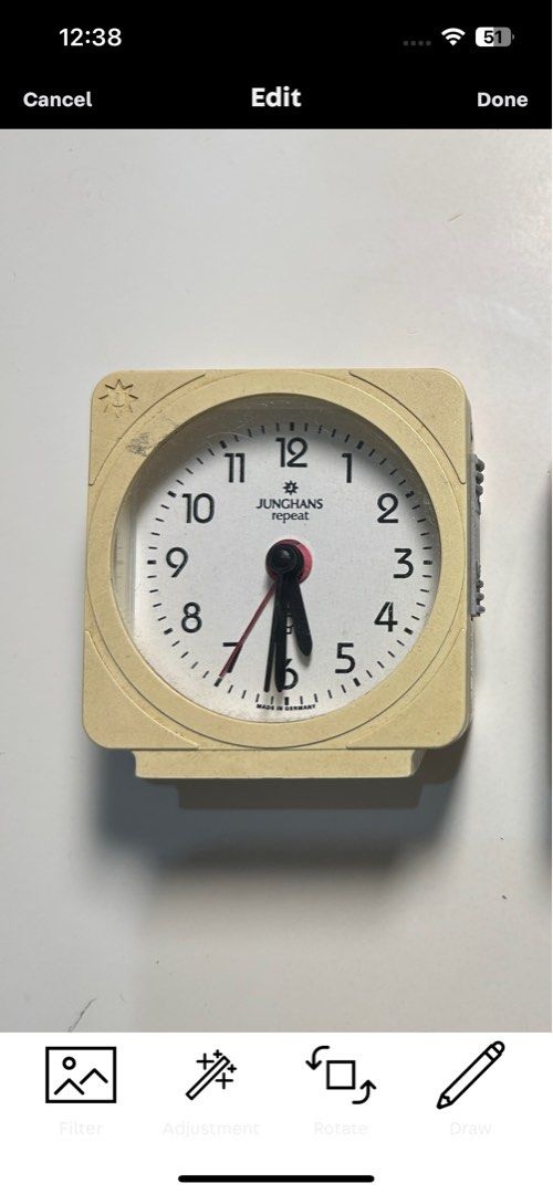 Junghans repeat travel clock (Category: Clocks) located in Davao. Submitted by out.with.the.old (Listing ID 1230715509, Image 1). Description: Condition 7/10 K for GS.