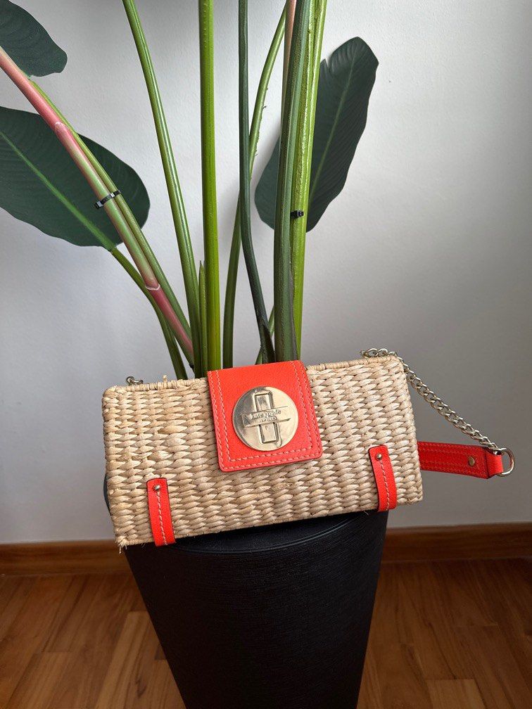 Kate spade straw clutch Clearance