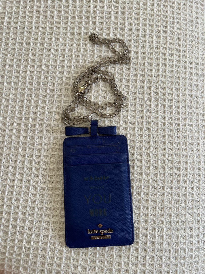 Kate spade lanyard ID card Card Holder, Barang Mewah, Aksesoris di
