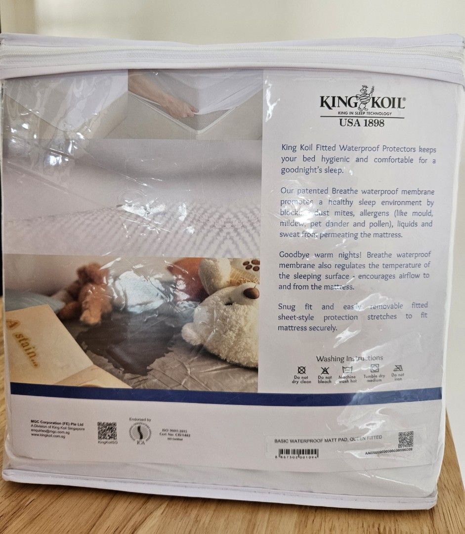King Koil Waterproof Mattress Protector Queen, Furniture & Home Living