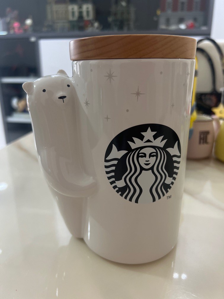 Korea Starbucks polar bear storage cup, Furniture & Home Living