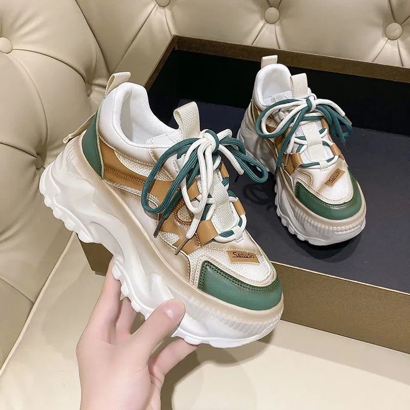 Korean Chunky Sneakers High Cut Rubber Shoes on Carousell