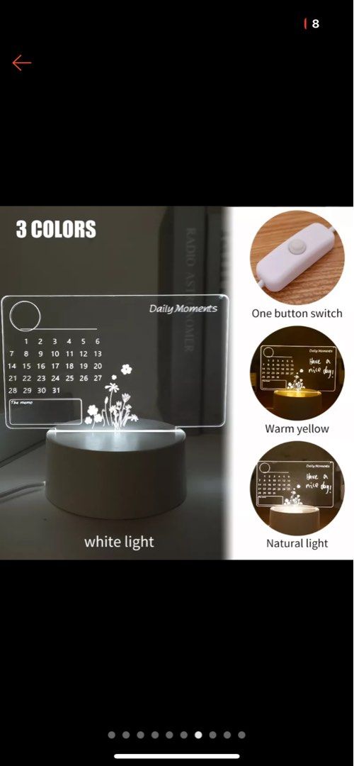 Led calendar planner Furniture Home Living Lighting Fans