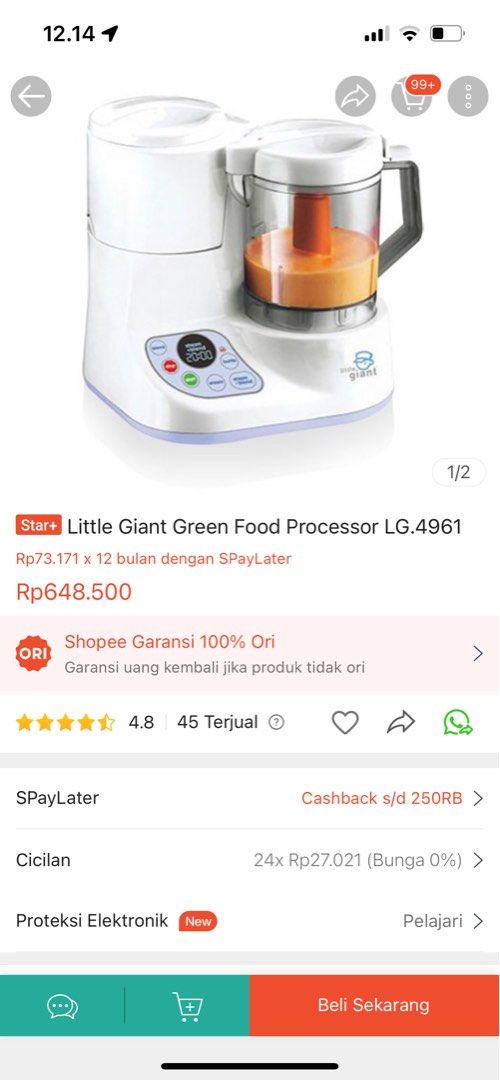 Little giant mpasi blender kukus food processor, Bayi & Anak, Perawatan
