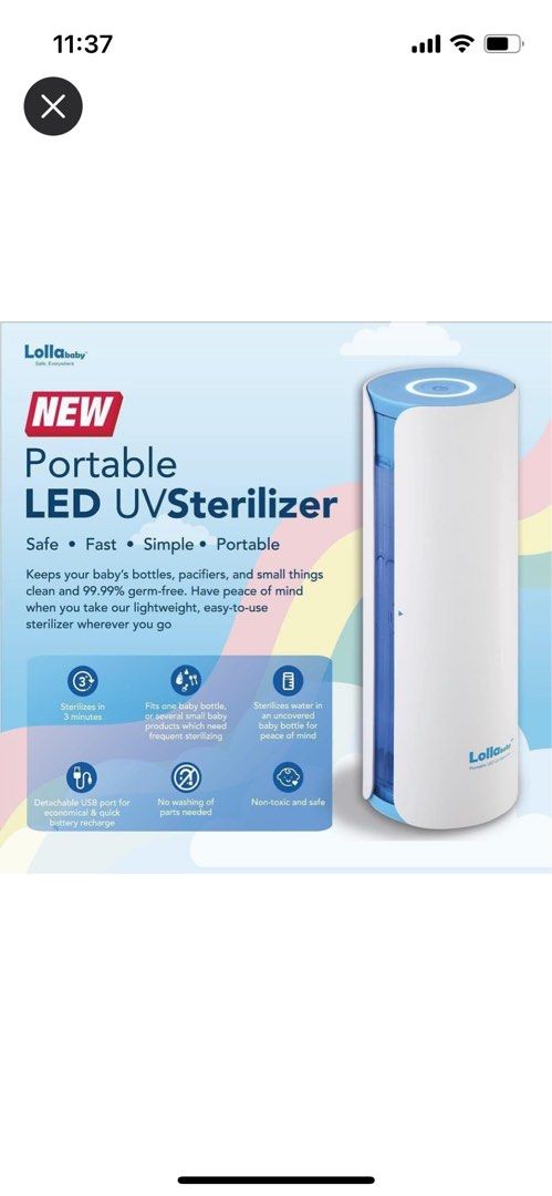 Lollababy portable uv sterilizer 2025