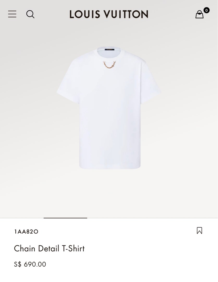 Louis Vuitton Chain Detail T Shirt, Men's Fashion, Tops & Sets