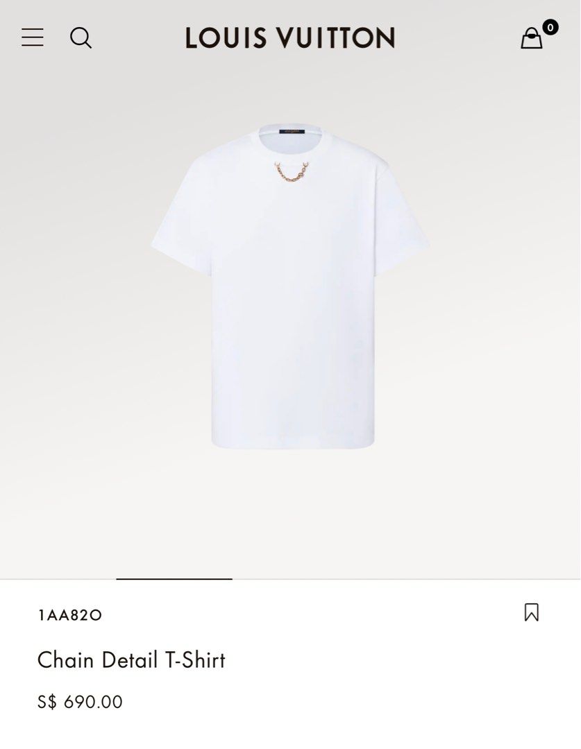 Louis Vuitton, Tops, Louis Vuitton White Tshirt Print Chain Short Sleeve  Sz S