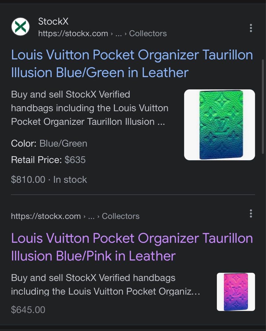 Louis Vuitton Pocket Organizer Taurillon Illusion Blue/Green