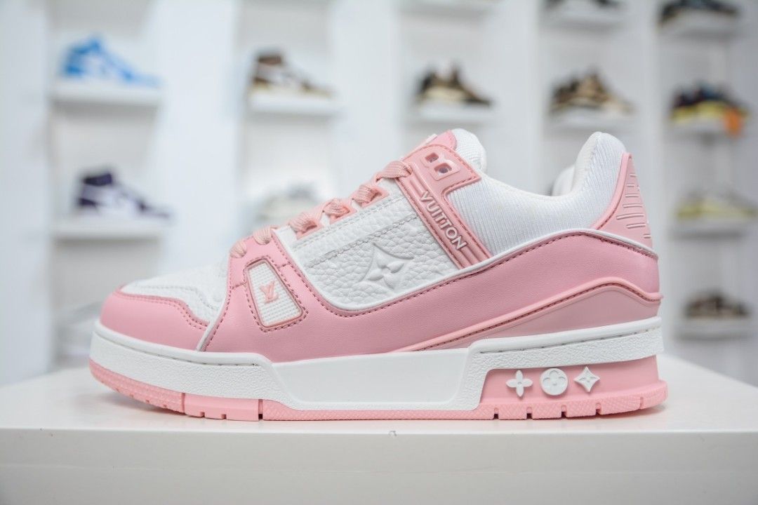 Pink white Louis Vuitton sneakers in 2023