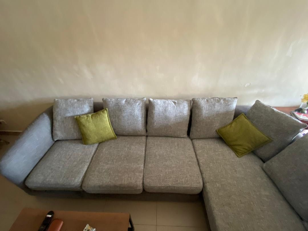 LShaped Grey Sofa, Furniture & Home Living, Furniture, Sofas on Carousell