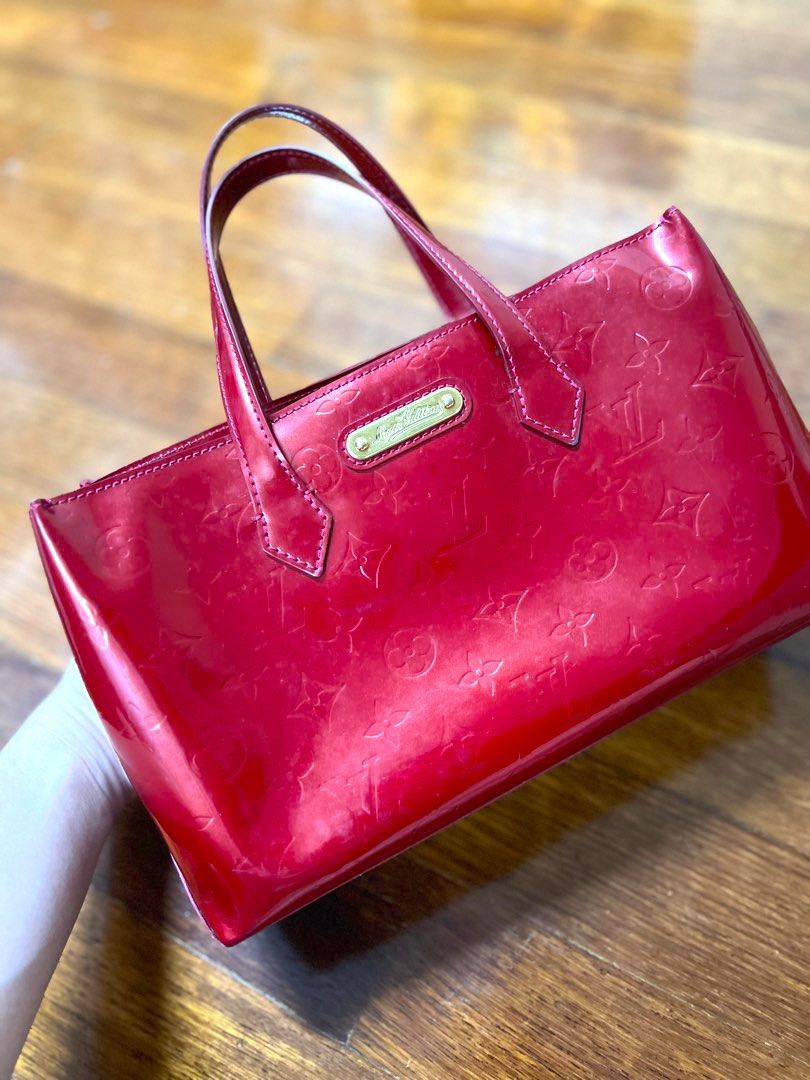 Louis Vuitton Pattern Print, Red Monogram Vernis Wilshire PM