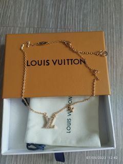 Authentic Louis Vuitton Clover Bracelet GP Padlock Gem Pendant