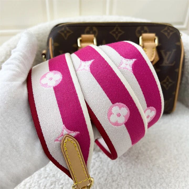 LV Speedy Bandouliere 20 in Monogram Canvas and Pink Patterned Strap –  Brands Lover
