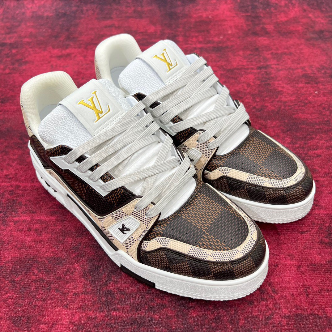 Louis Vuitton LV Trainer Mens Sneakers 2023 Ss, Red, * Stock Confirmation Required 9.5 (JP28cm)