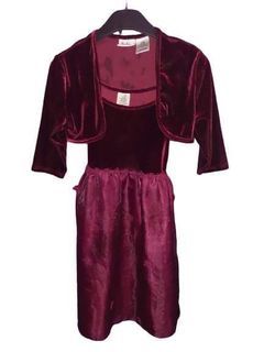 Maroon formal kids dress with chaleco