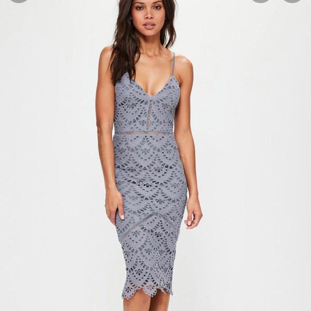 Missguided blue sales lace dress