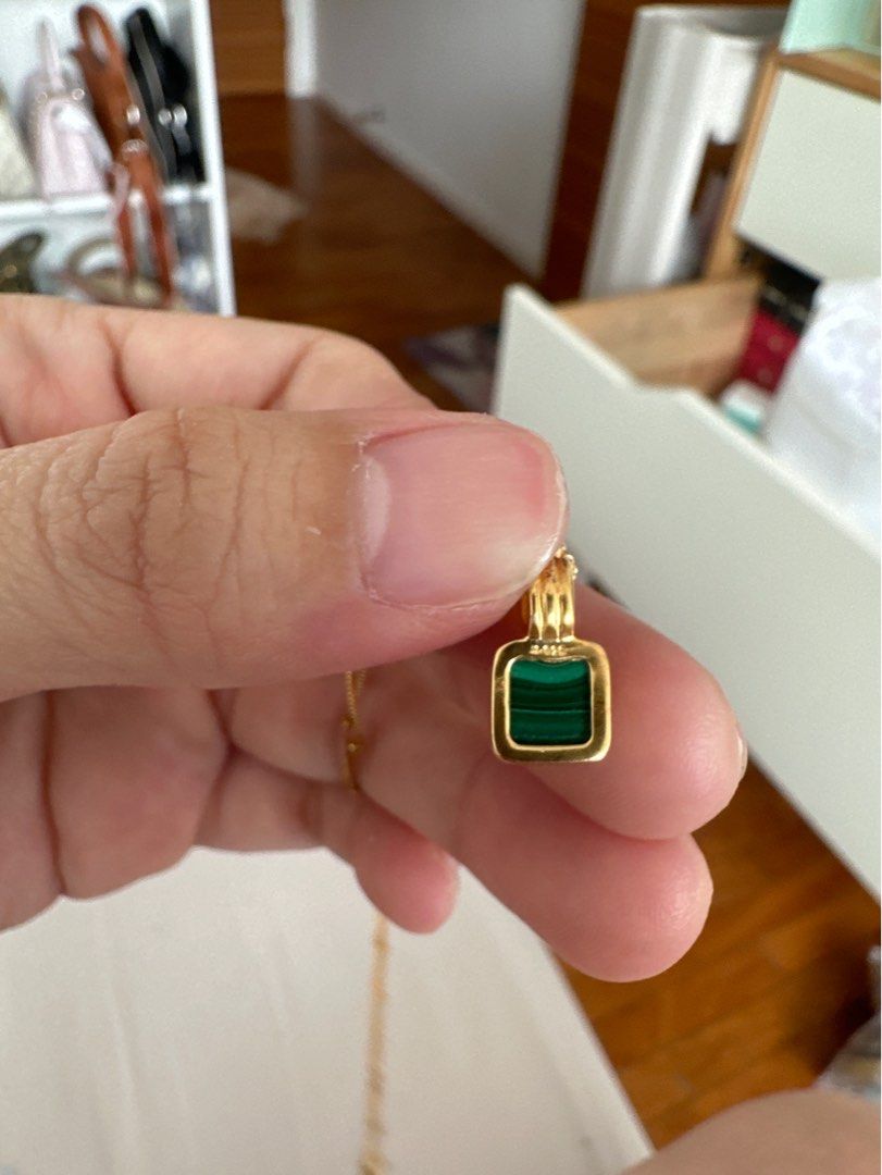 Lucy williams square malachite gold necklace new arrivals