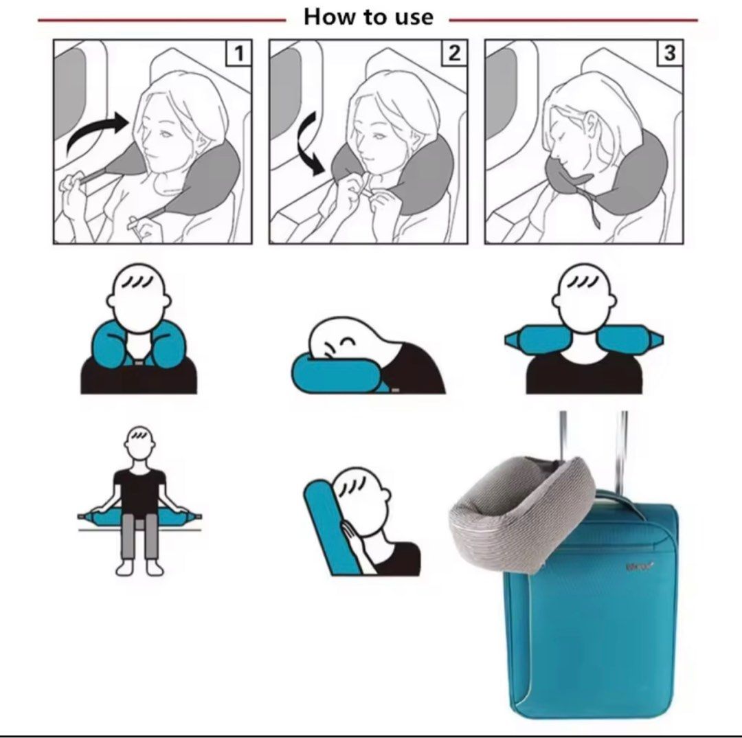 Muji Style Travel Neck Pillow (Couple Color), Hobbies & Toys, Travel