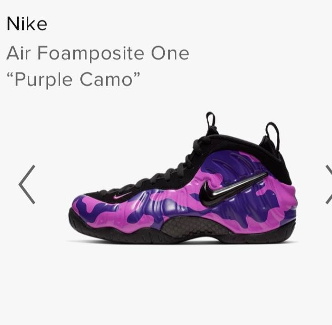 Purple camo nike foamposite on sale