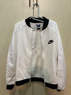 Nike White Bomber jacket Men s Fashion Coats Jackets and