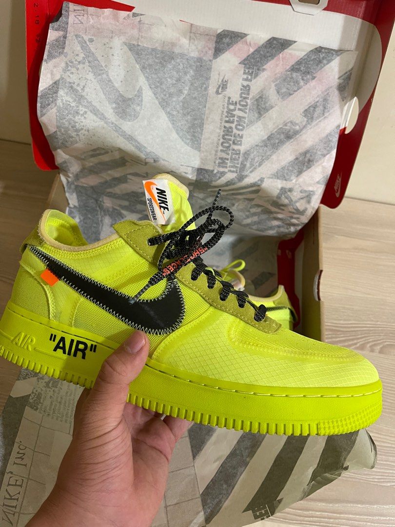 The 10: Nike Air Force 1 Low 'Off-White Volt' Shoes - Size 11.5