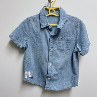 Old Navy 18-24m 嬰兒軟牛仔短袖襯衫