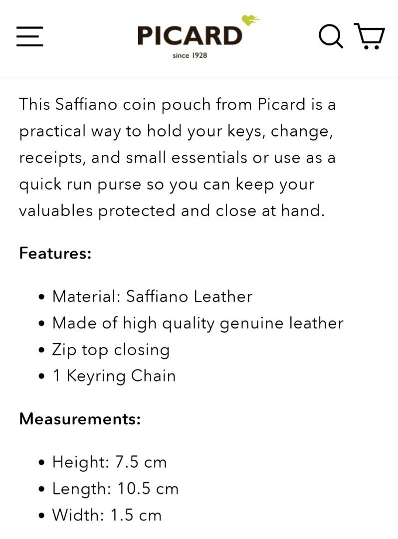 Picard Saffiano Leather Coin Pouch With Key Holder