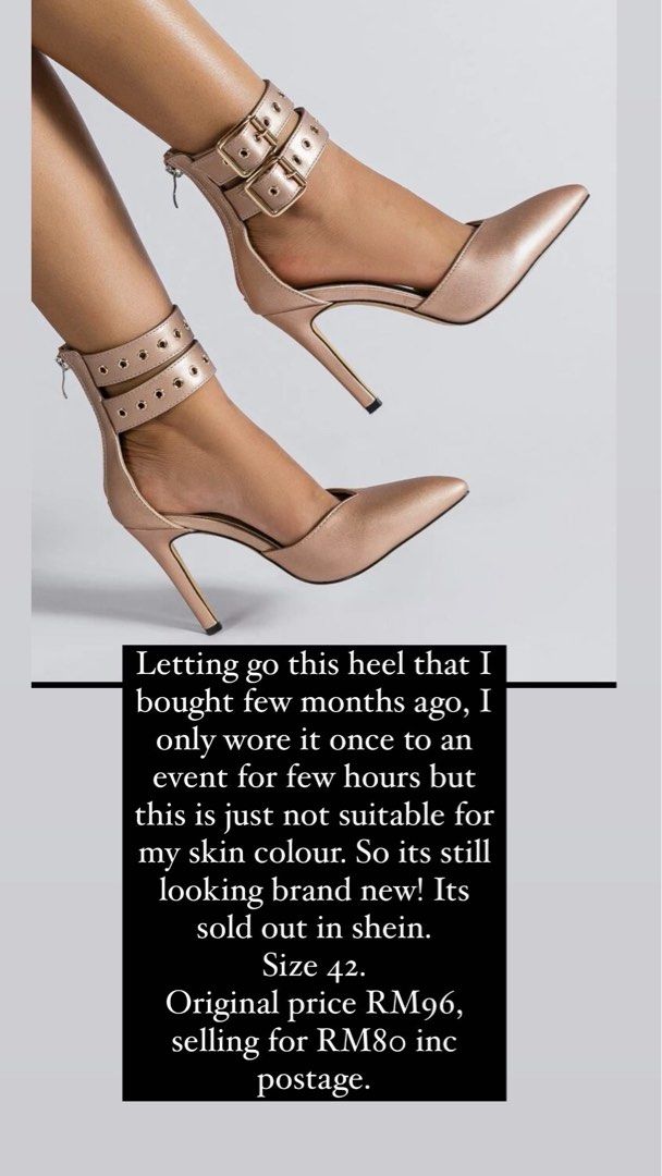 PLUS SIZE ROSE GOLD HEELS Women s Fashion Footwear Heels on