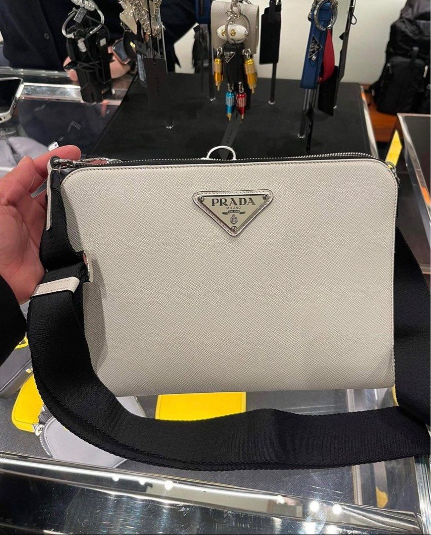 Prada white hotsell sling bag