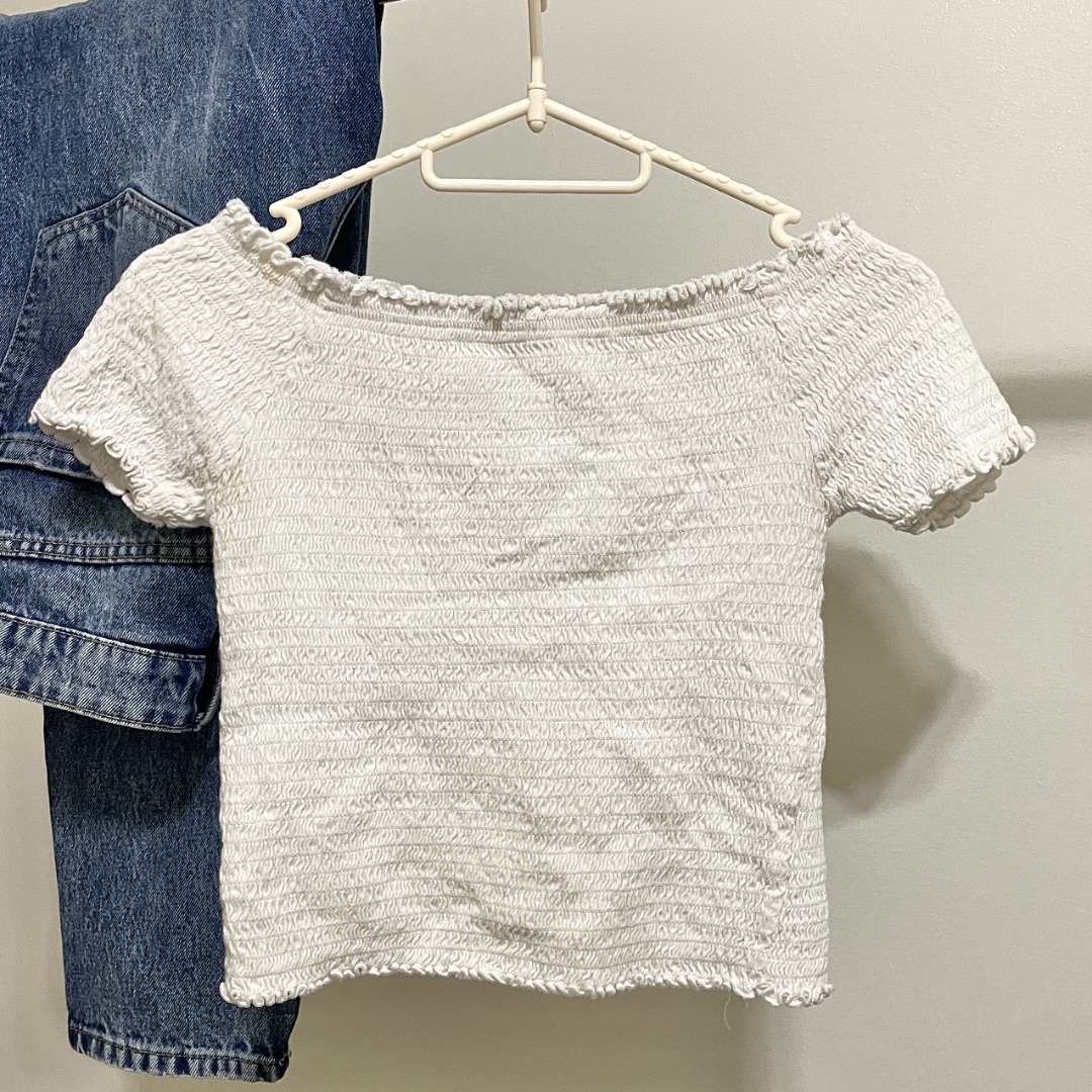 PRIMARK SMOCKED CROPPED TOP on Carousell