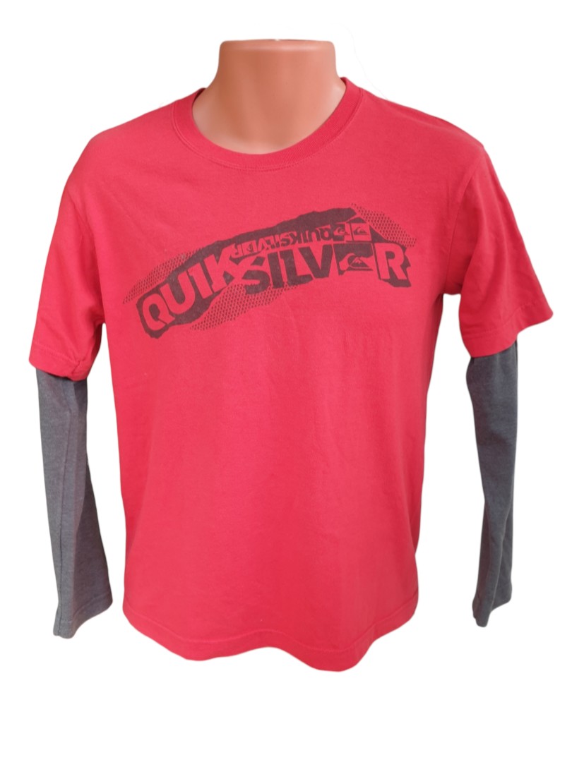 Quicksilver Red Long-Sleeves Shirt on Carousell
