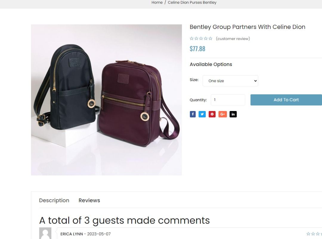 Celine dion purses bentley shop
