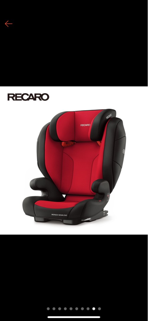 Recaro isofix booster car seatmonza nova evo, Babies & Kids, Going Out