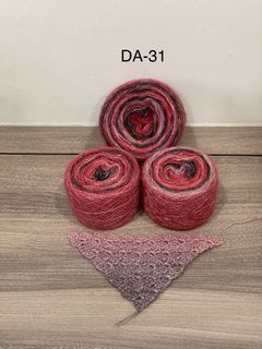 Red black Mohair Yarn.